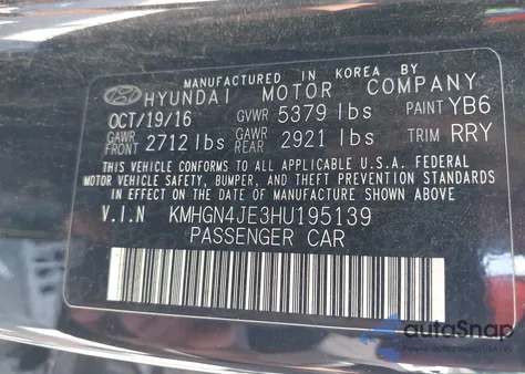 2017 Genesis G80 3.8 from USA, damaged, VIN KMHGN4JE3HU195139
